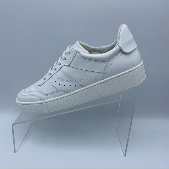 NWT. Zara Women's White Leather Uniform Sneakers. Size 11, 12, 13. - Picture 3 of 15